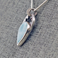 Larimar silver pendant angled view of other side