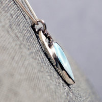 Larimar silver pendant side view