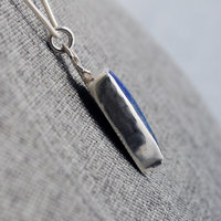 Small Silver Lapis Lazuli Pendant with Leaves