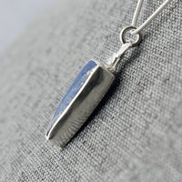 Small Silver Lapis Lazuli Pendant with Leaves