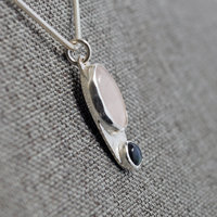 Small Silver Rose Quartz, Opal Pendant