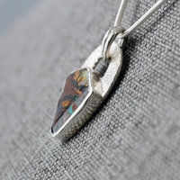 Small Silver Boulder Opal Pendant