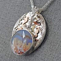 Undersea coral garden pendant close-up angle from other side