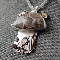 Mushroom pendant hanging angle view