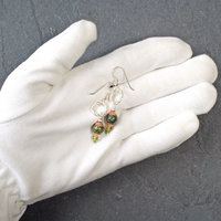 Silver, Serpentine and Peridot Earrings