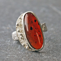 Silver Agate Ring, Size 8.25