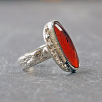Silver Agate Ring, Size 8.25