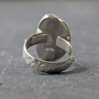 Silver Agate Ring, Size 8.25