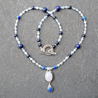 Chalcedony and Lapis Lazuli Necklace