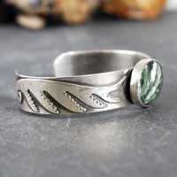 Silver Cuff Bracelet with Seraphanite
