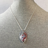 Silver Fire and Smoke Pendant with Flame Agate