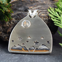 Silver Starry Night Pendant with Jasper
