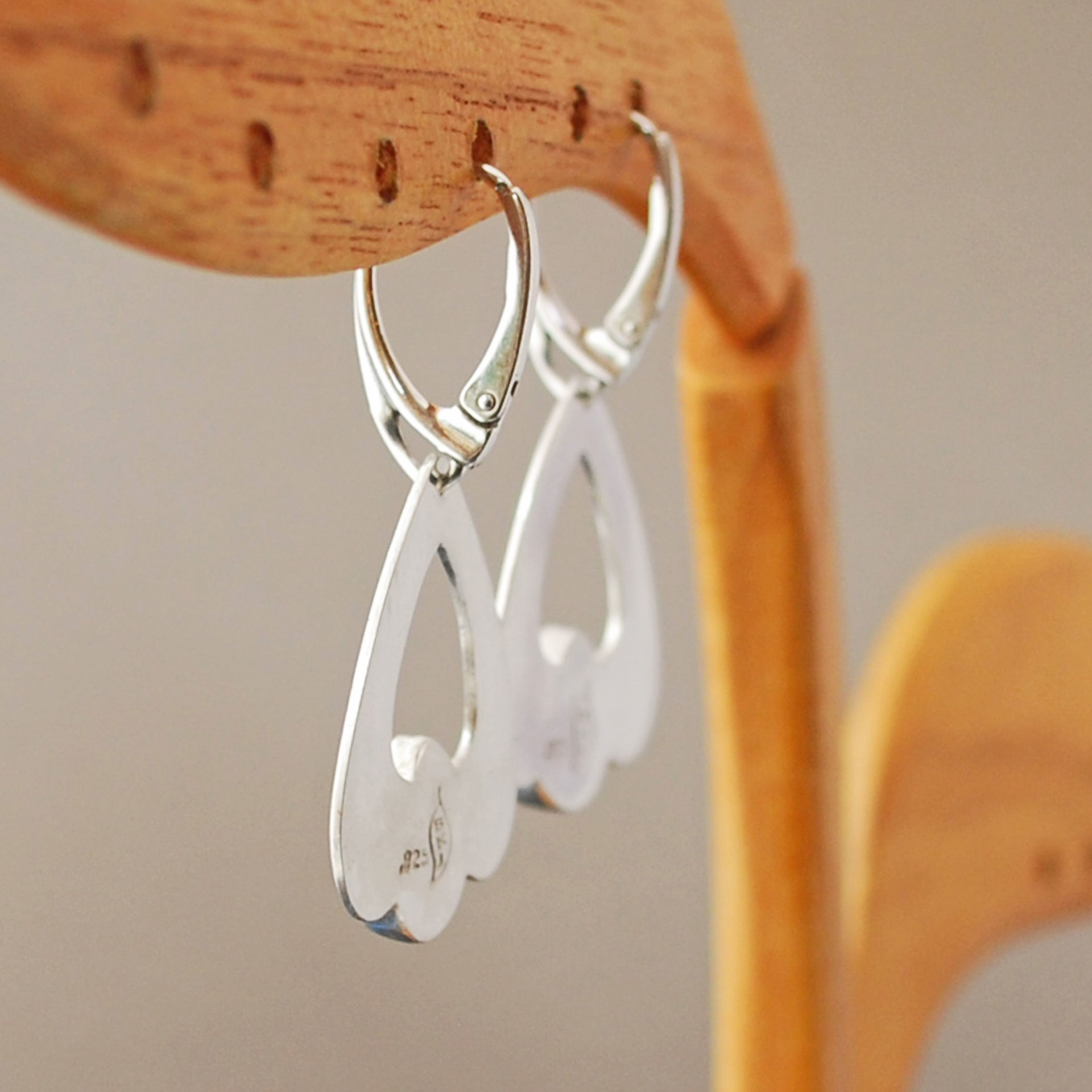 sterling silver amethyst Art Deco style earrings
