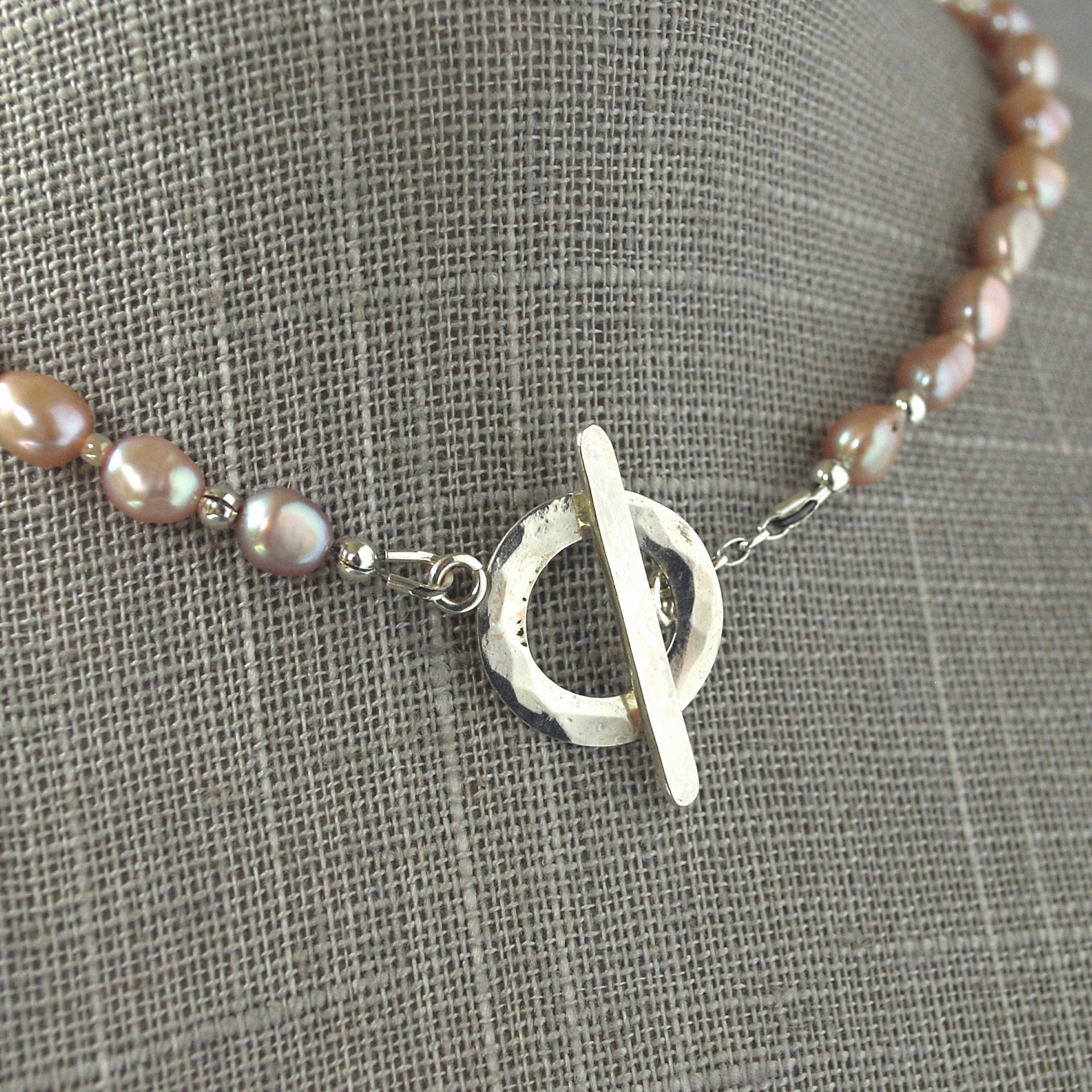 Pink Pearl Necklace with Baroque Focal Pearl