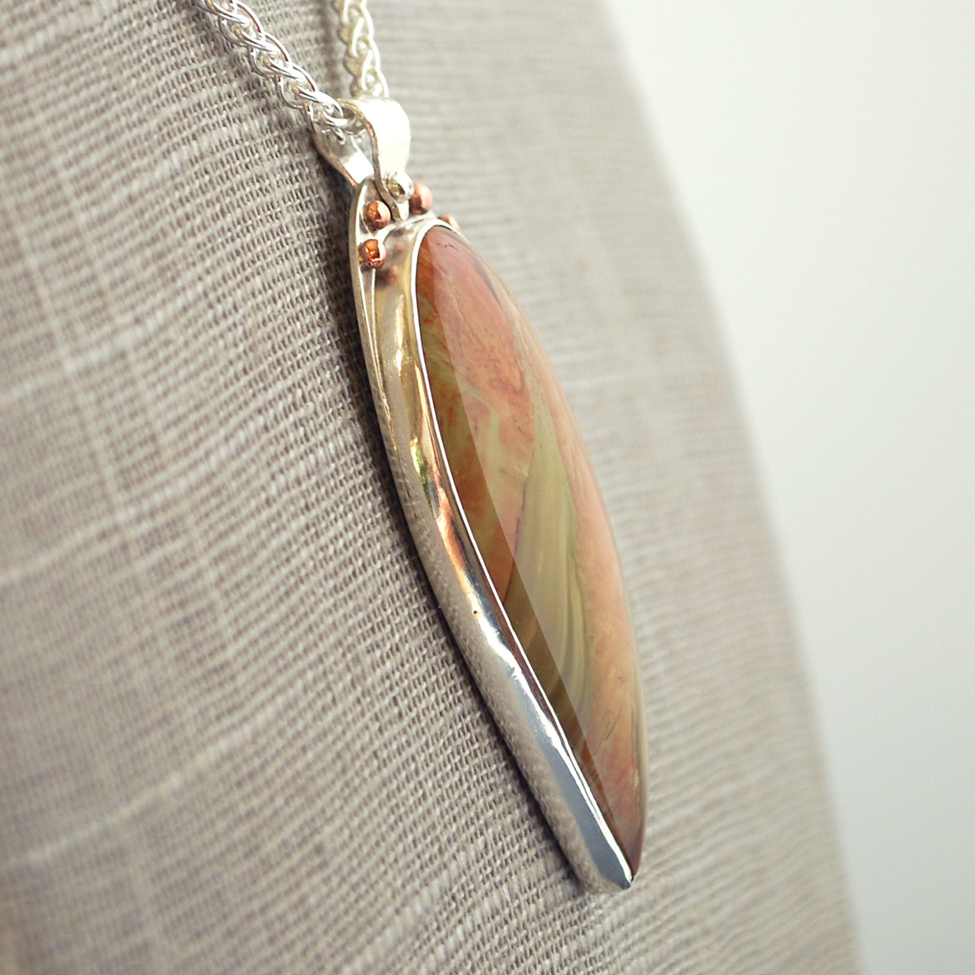 Picture Jasper Silver Pendant, Willow Tree Cut-out