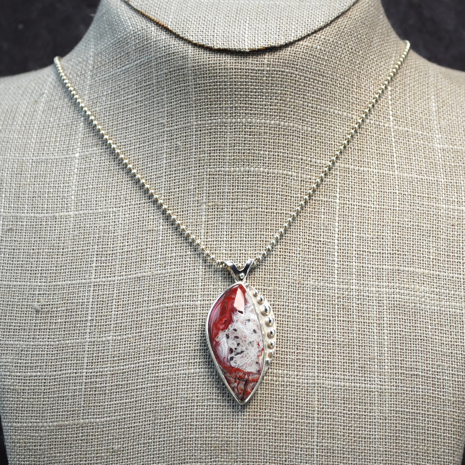 Crazy Lace agate pendant hanging