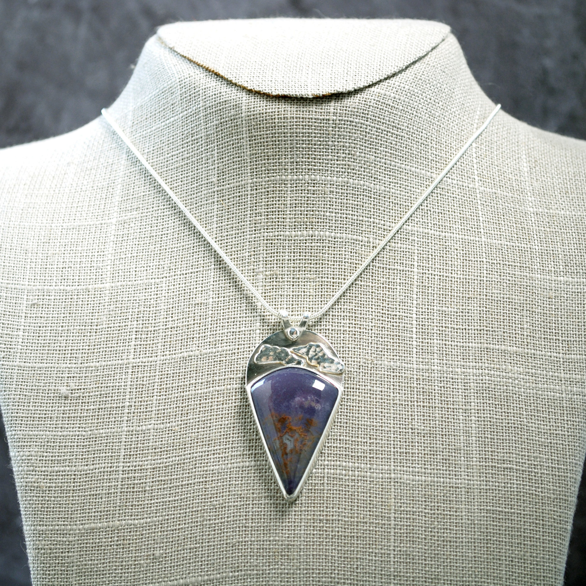 Burro Creek agate pendant hanging