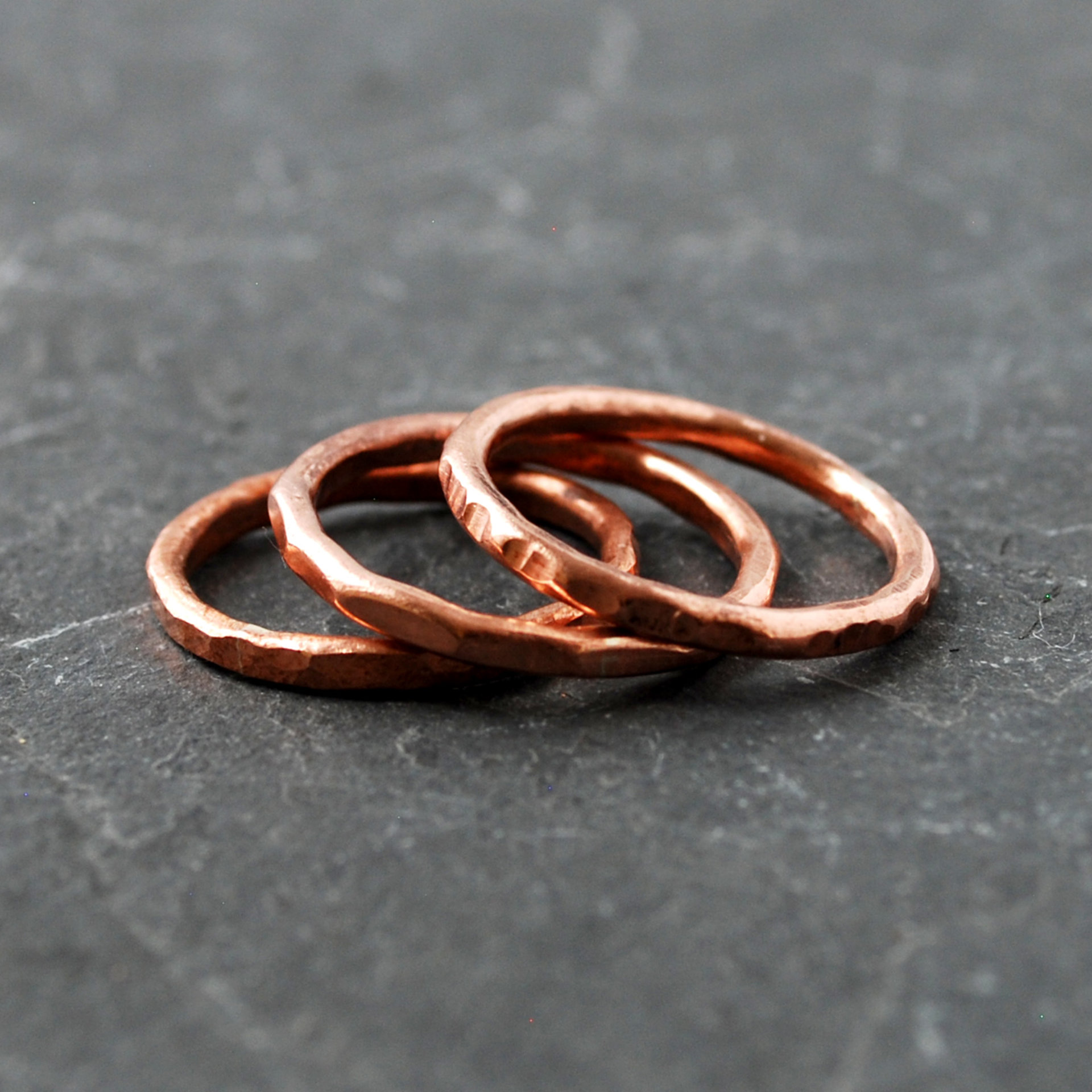Hammered Copper Stacking Rings