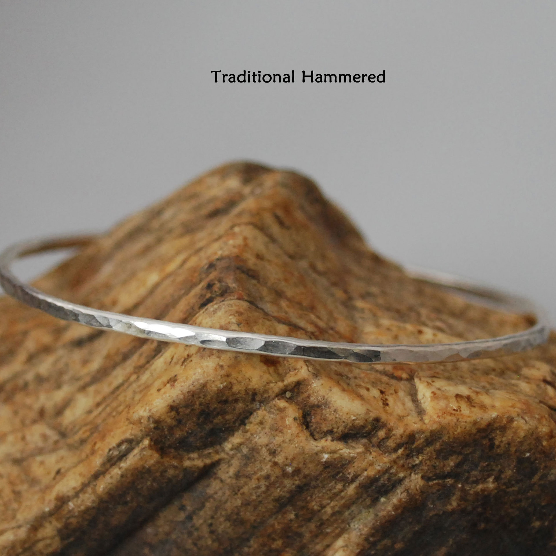 Hammered Silver Bangle Single or Set