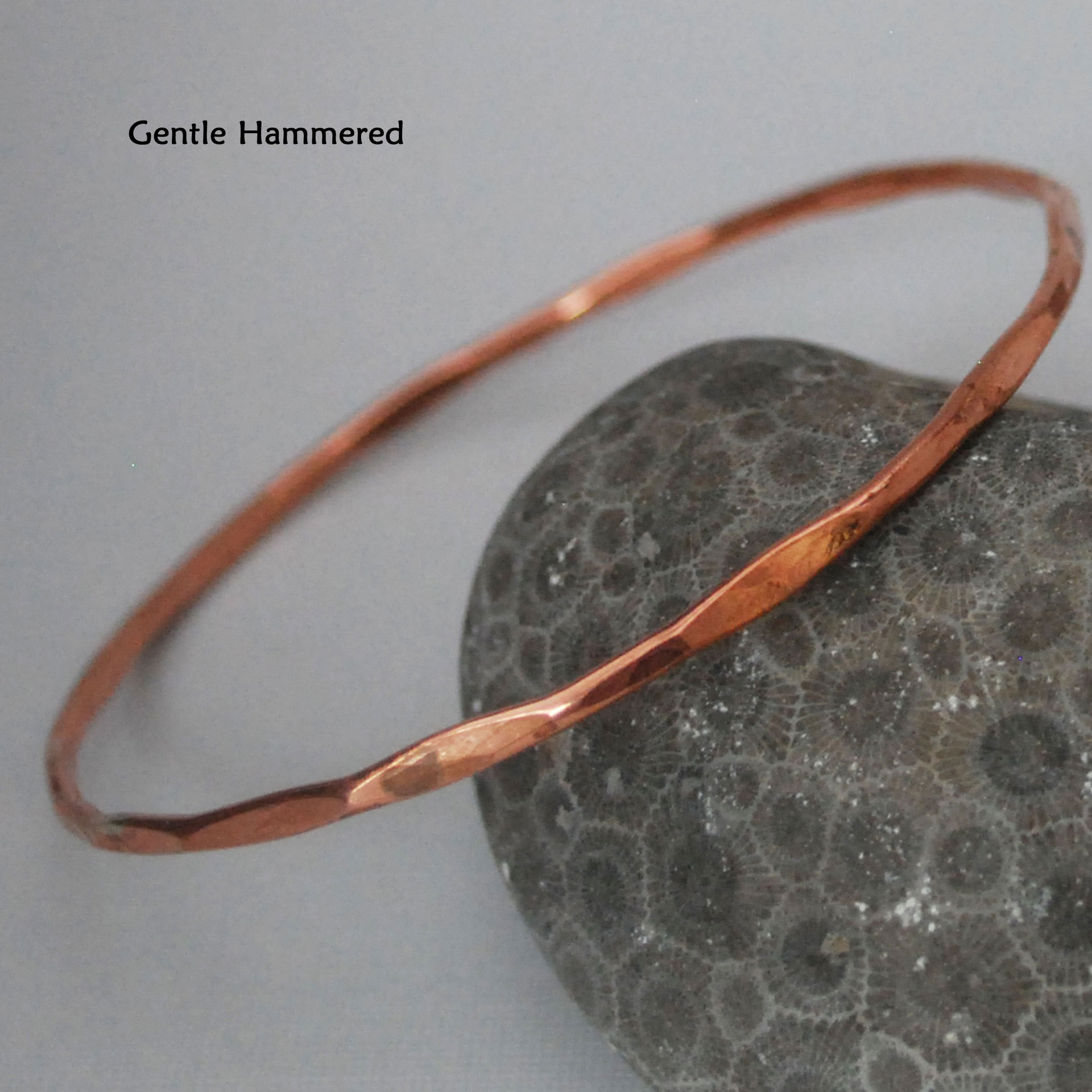 Hammered Copper Bangles Single or Set, Copper Stacking Bangles