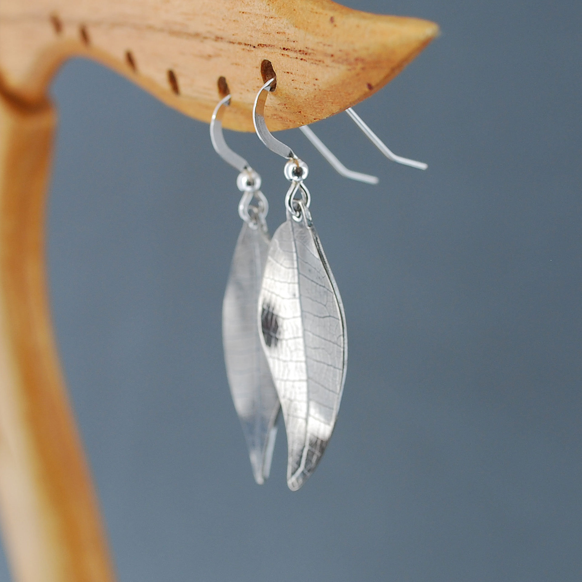 Sterling Silver Leaf Earrings