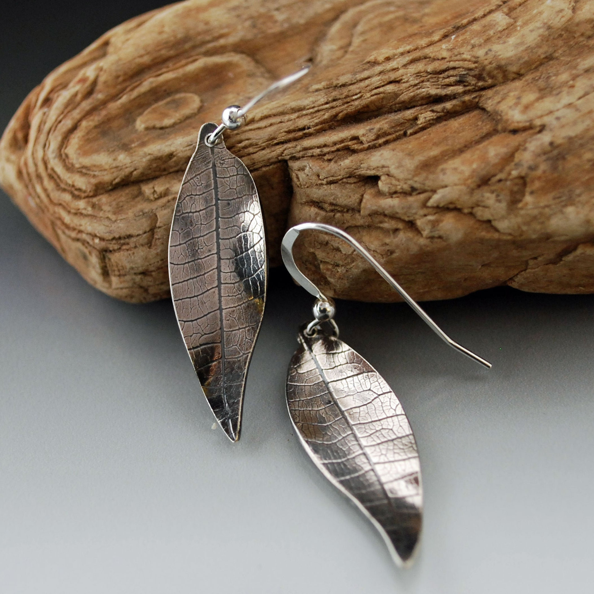 Sterling Silver Leaf Earrings