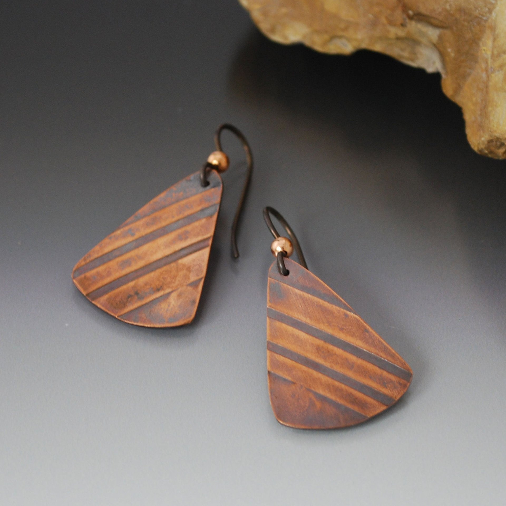 Patterned Copper Earrings