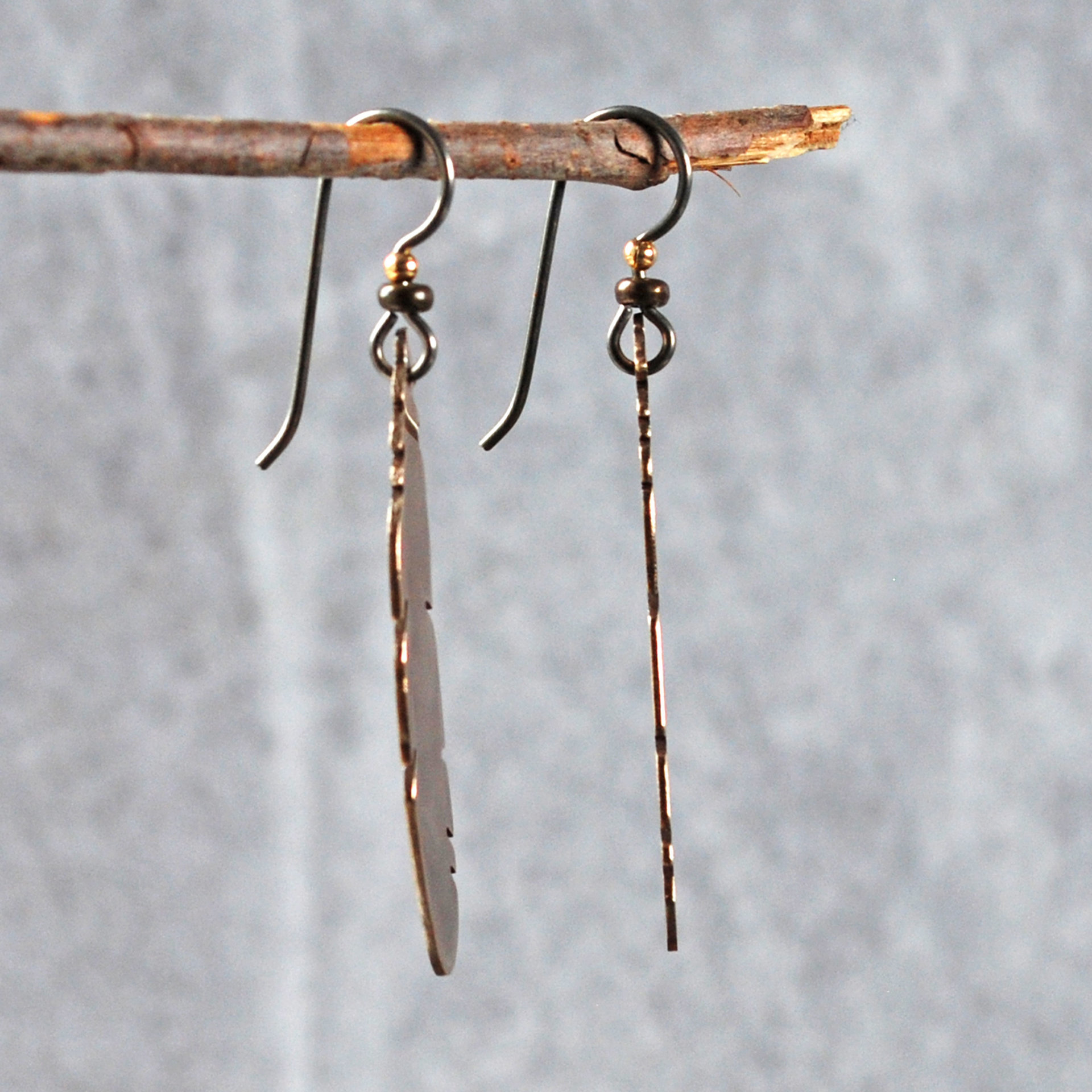 Bronze Feather Earrings
