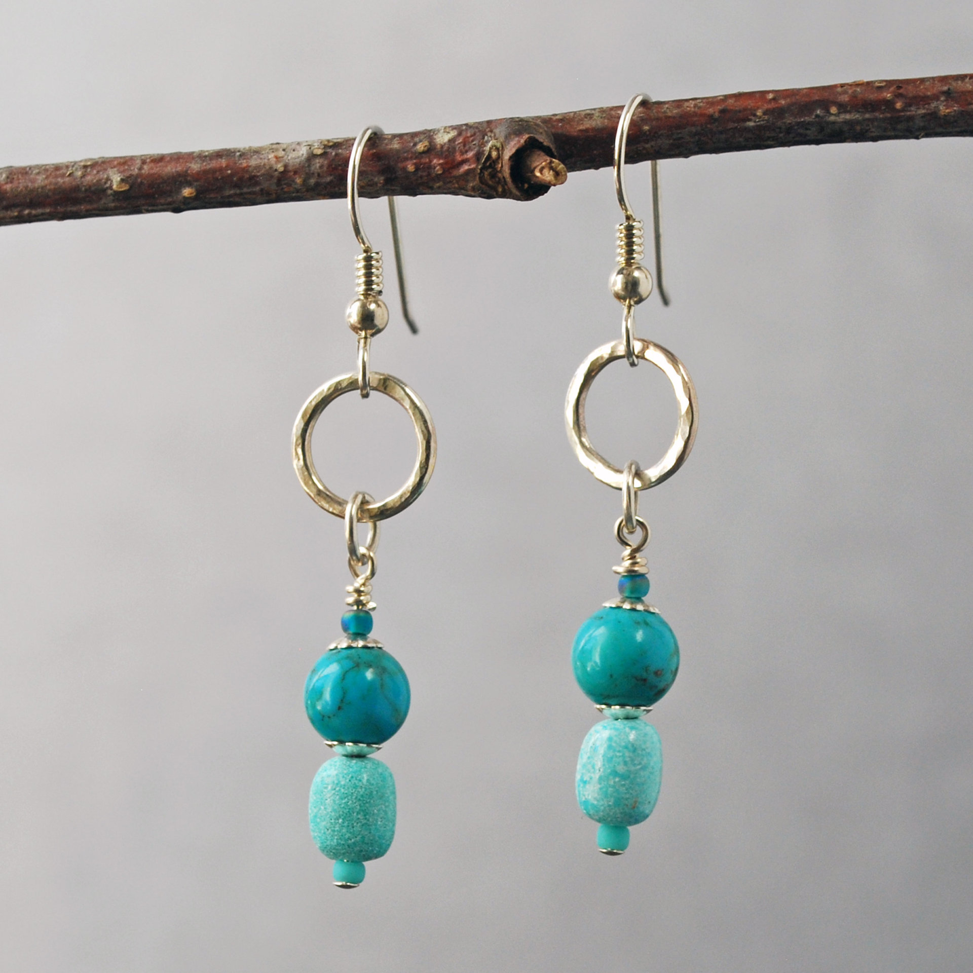 Silver and Turquoise Dangle Earrings