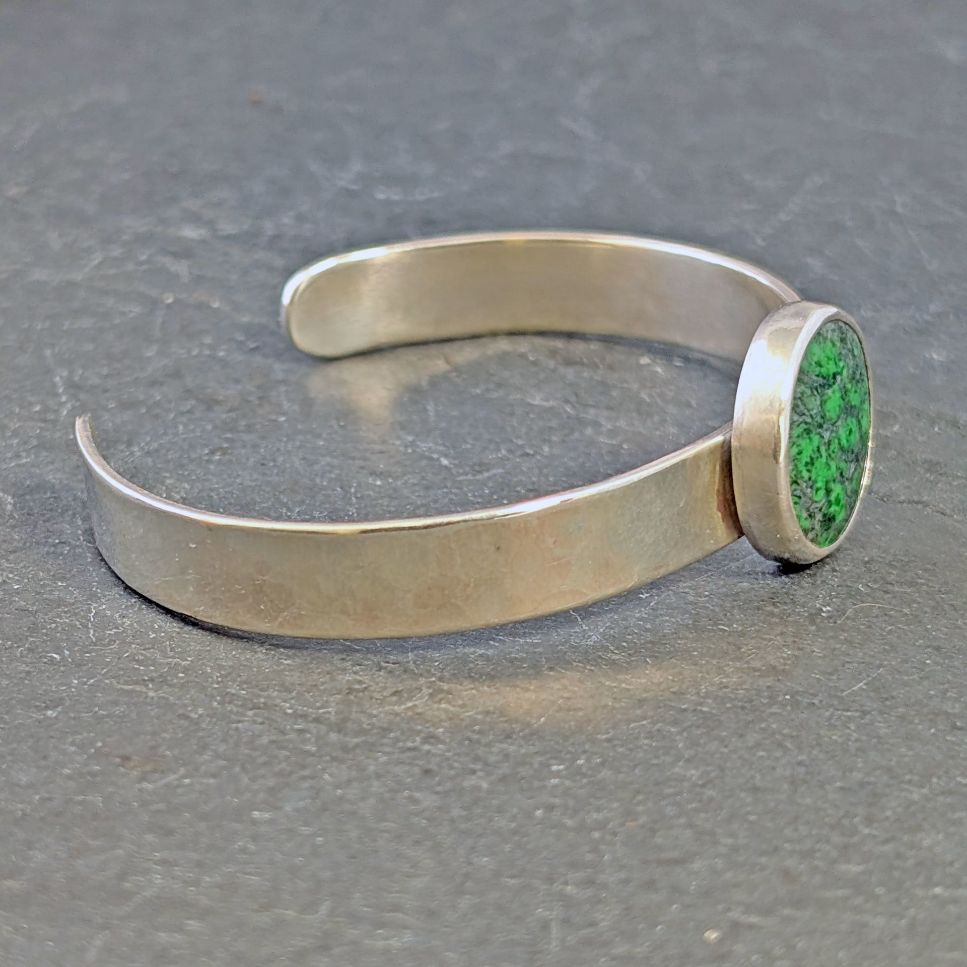 Silver Cuff Bracelet with Maw Sit Sit 