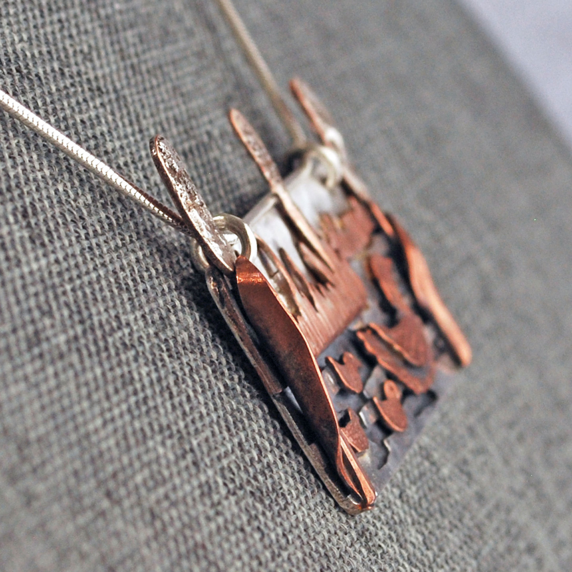 Duck Pendant, Silver and Copper