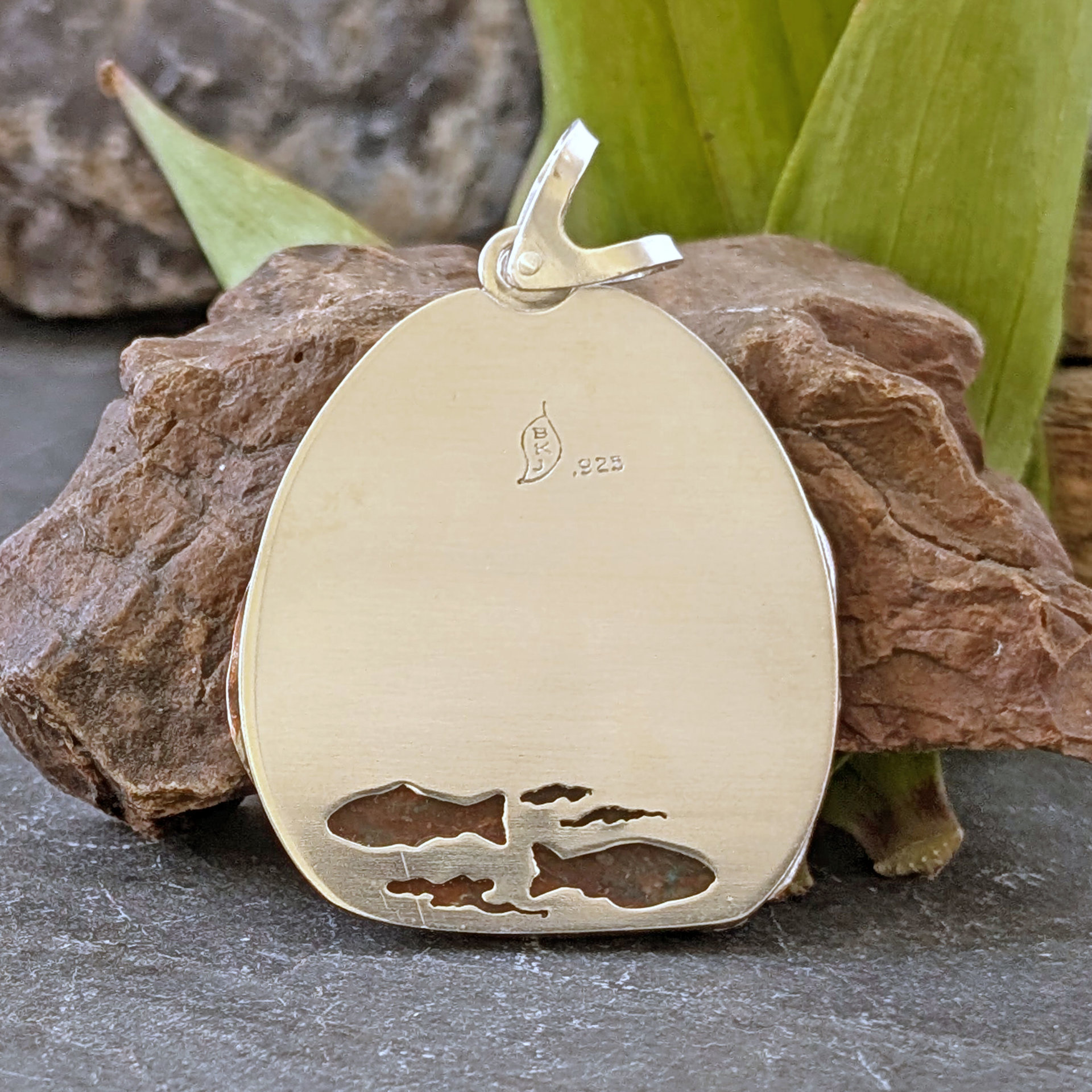 Heron Pendant with Blue Opal-RESERVED