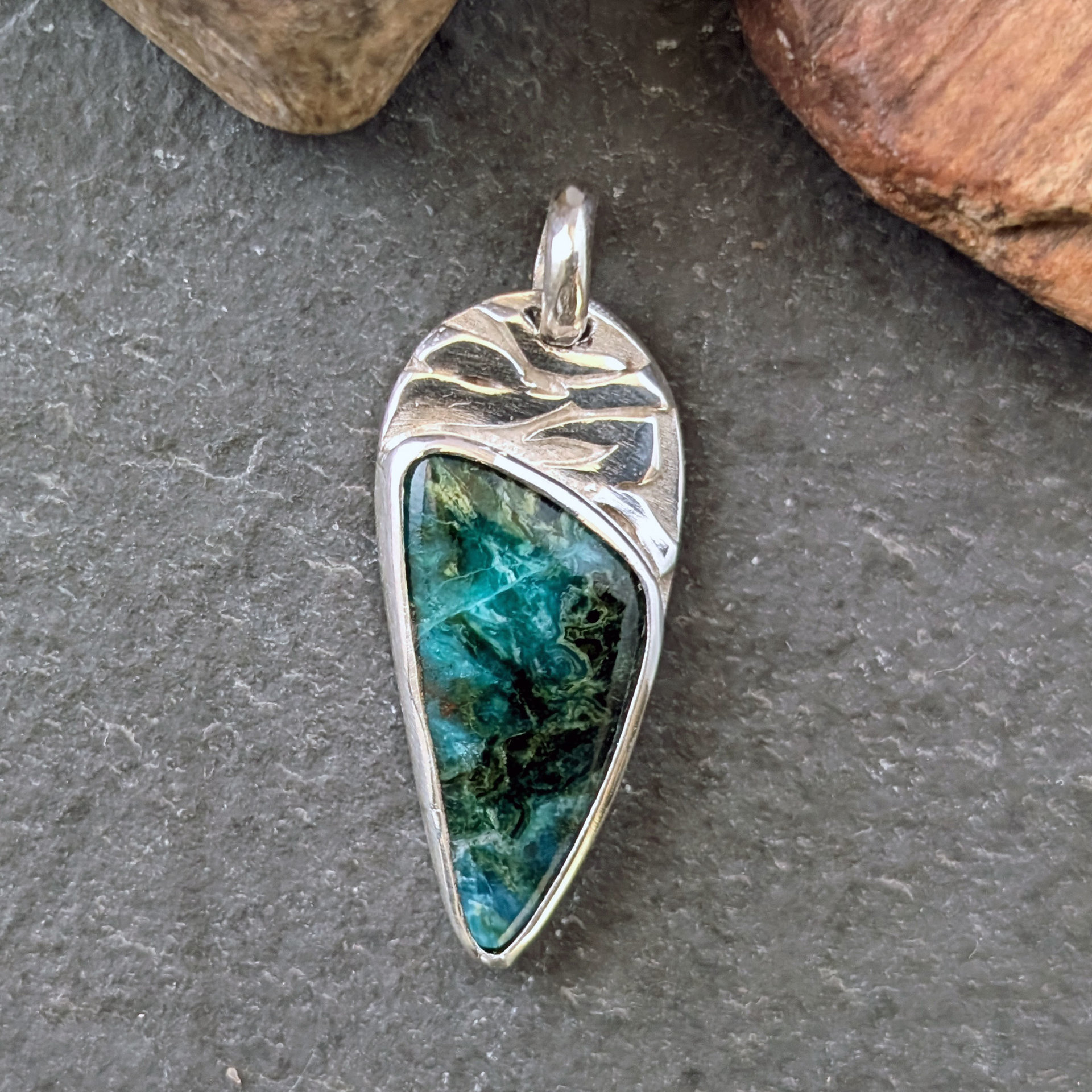 Small Malachite-Chrysocolla Pendant