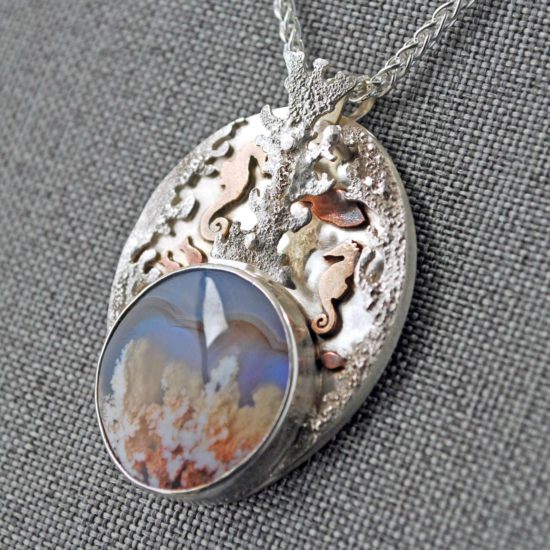 Undersea coral garden pendant close-up angle from other side