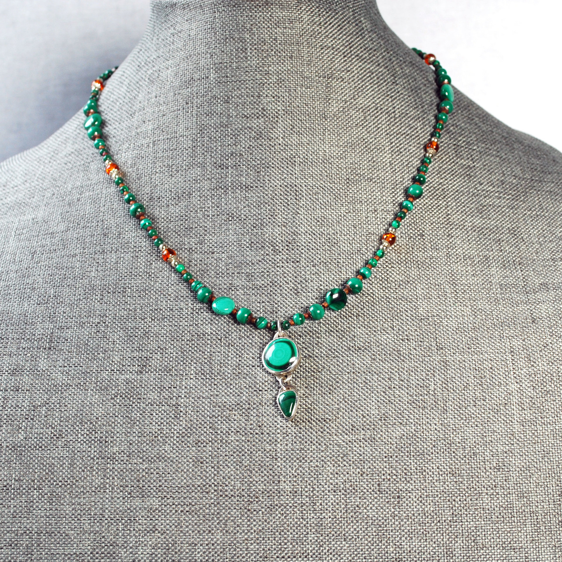 Malachite Amber Necklace