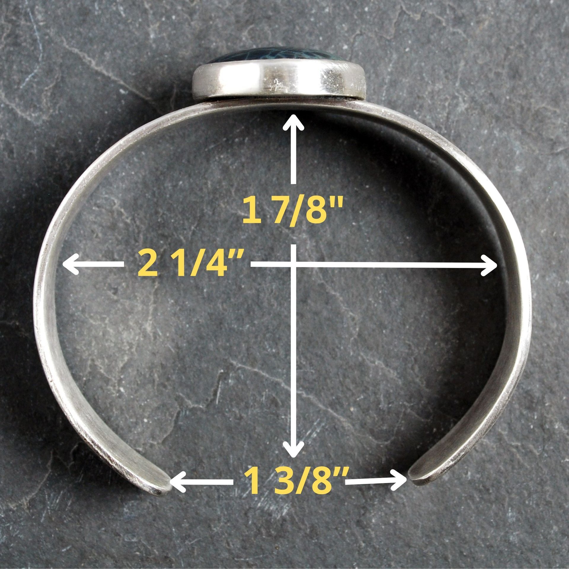 Silver Cuff Bracelet with Spiderweb Obsidian