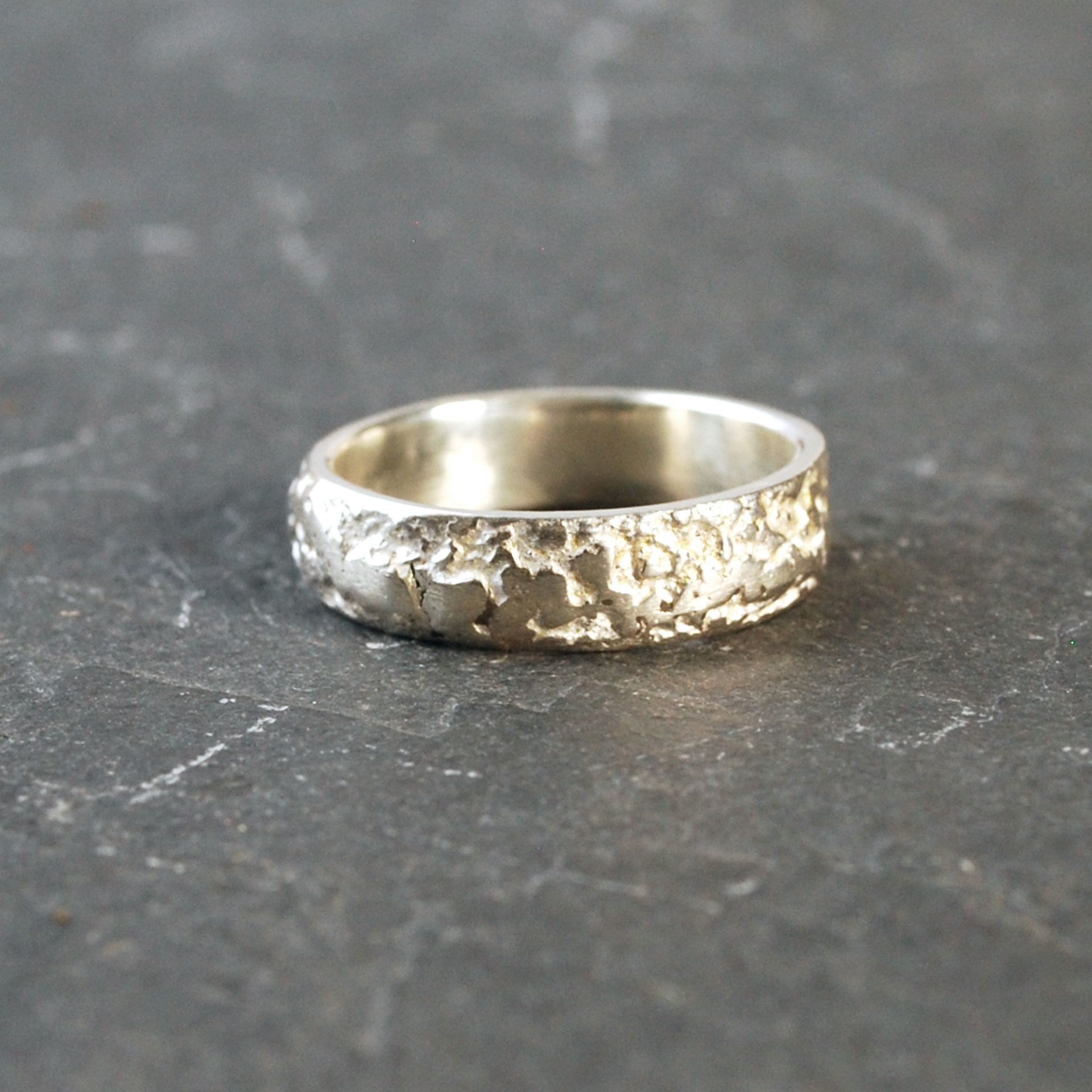 Textured Sterling Silver Ring Band, Narrow