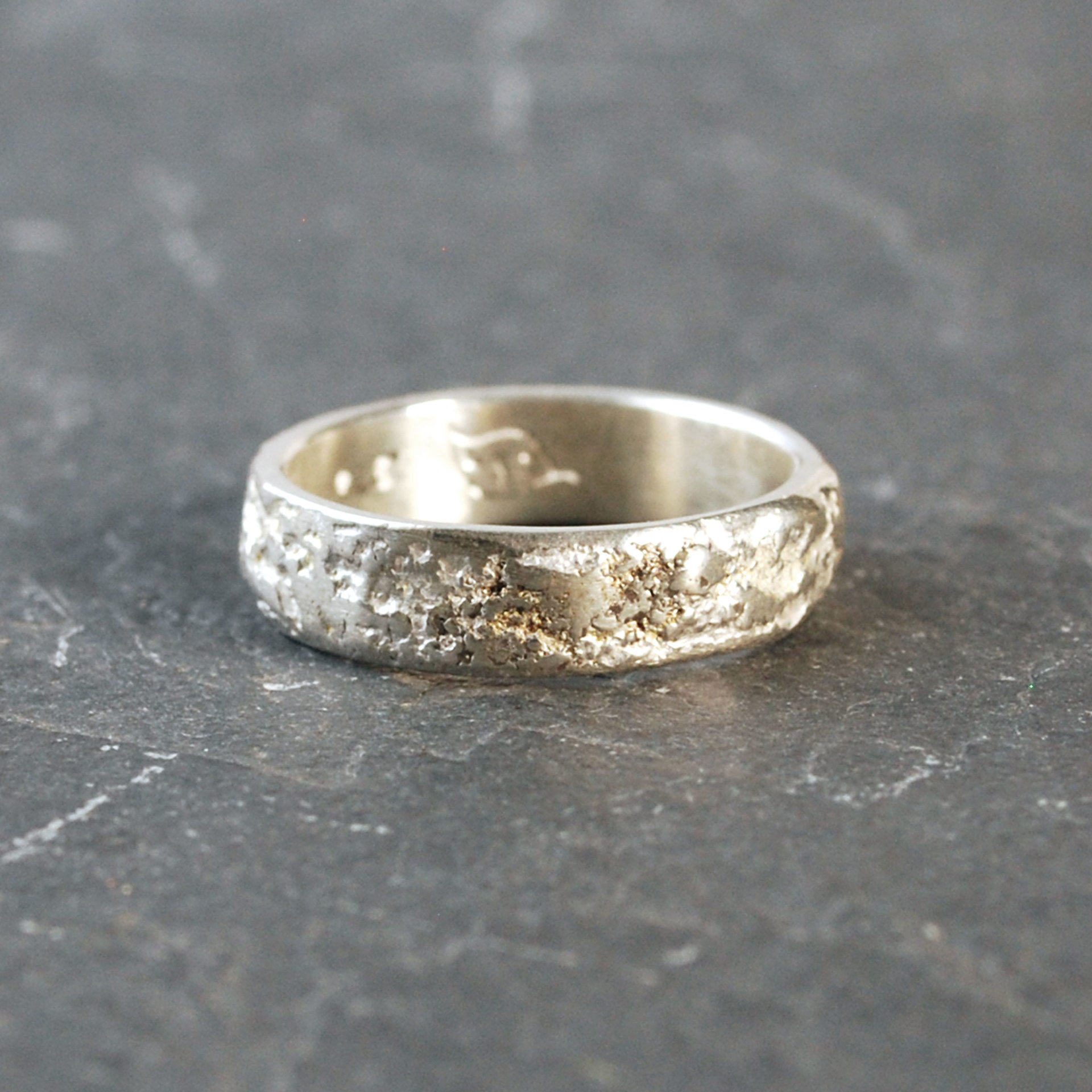 Textured Sterling Silver Ring Band, Narrow