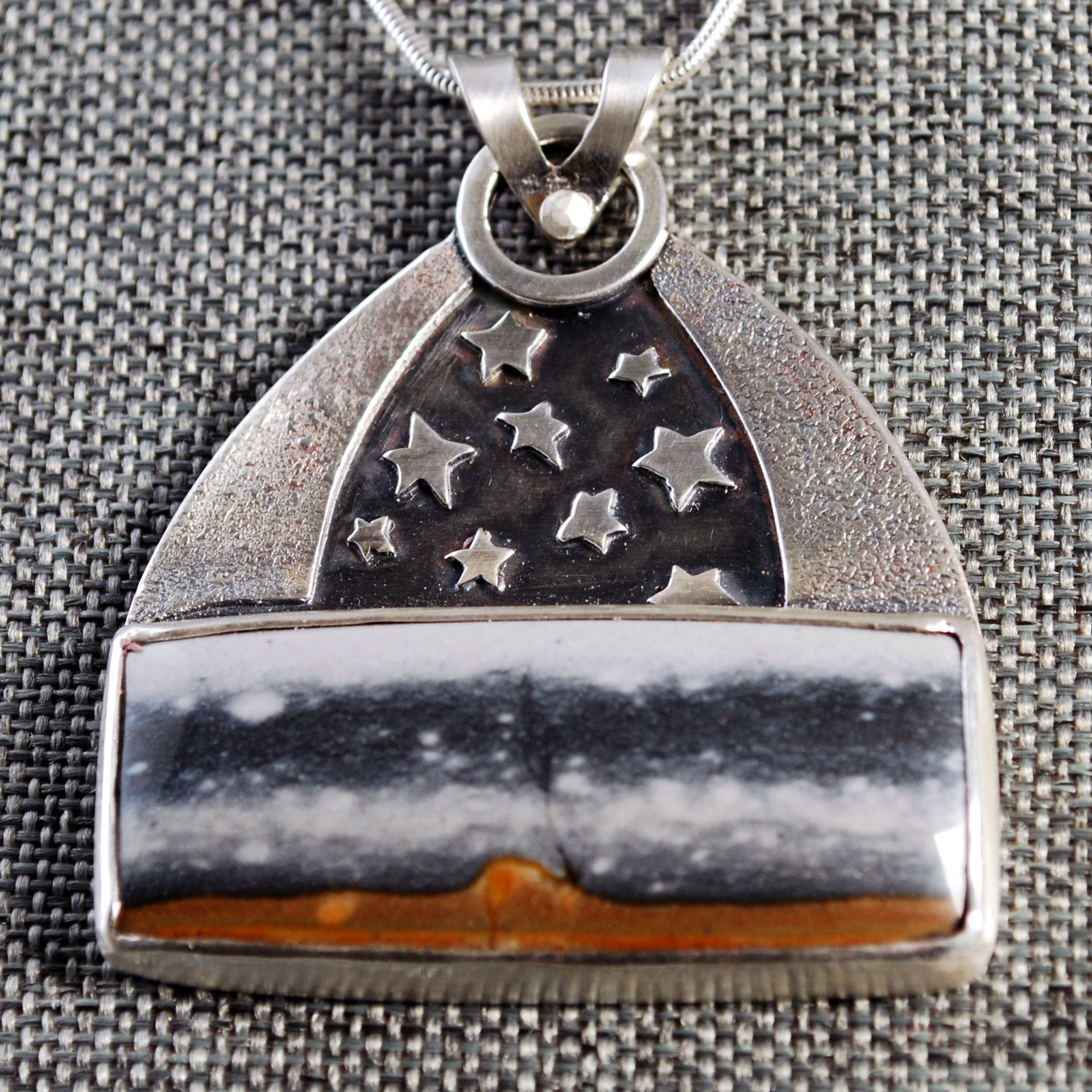 Silver Starry Night Pendant with Jasper