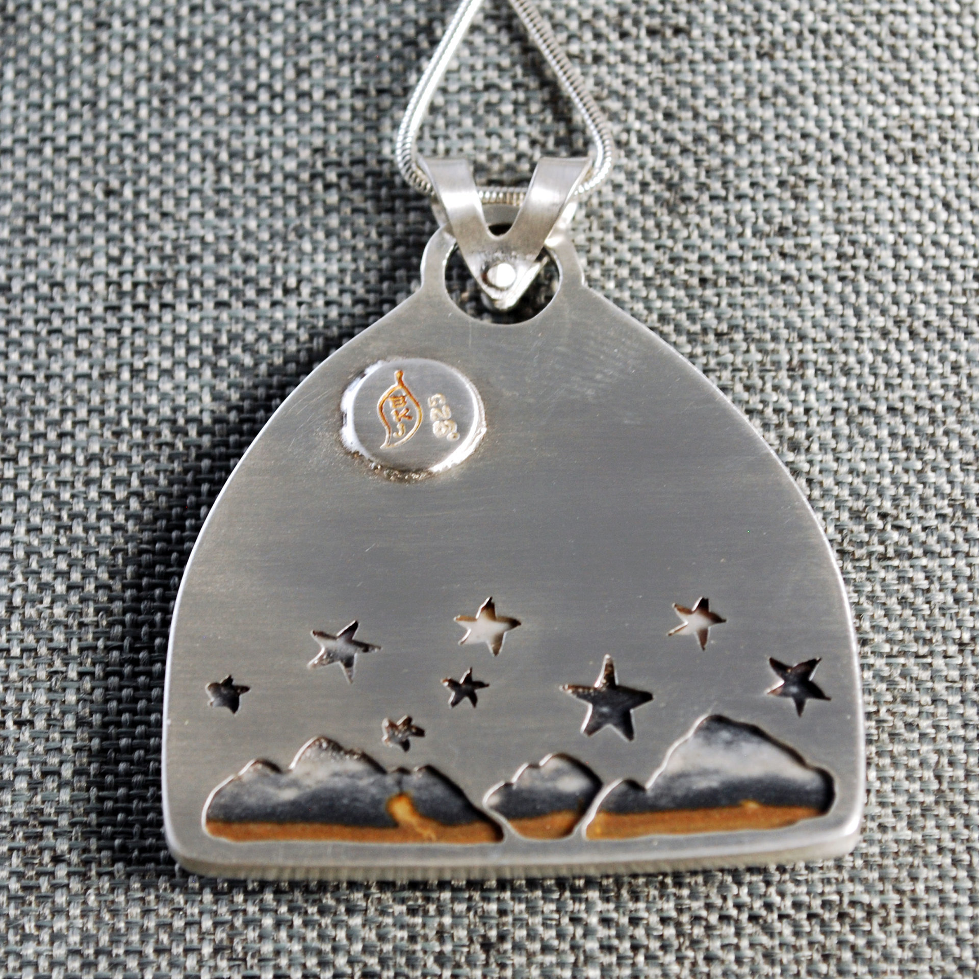 Silver Starry Night Pendant with Jasper
