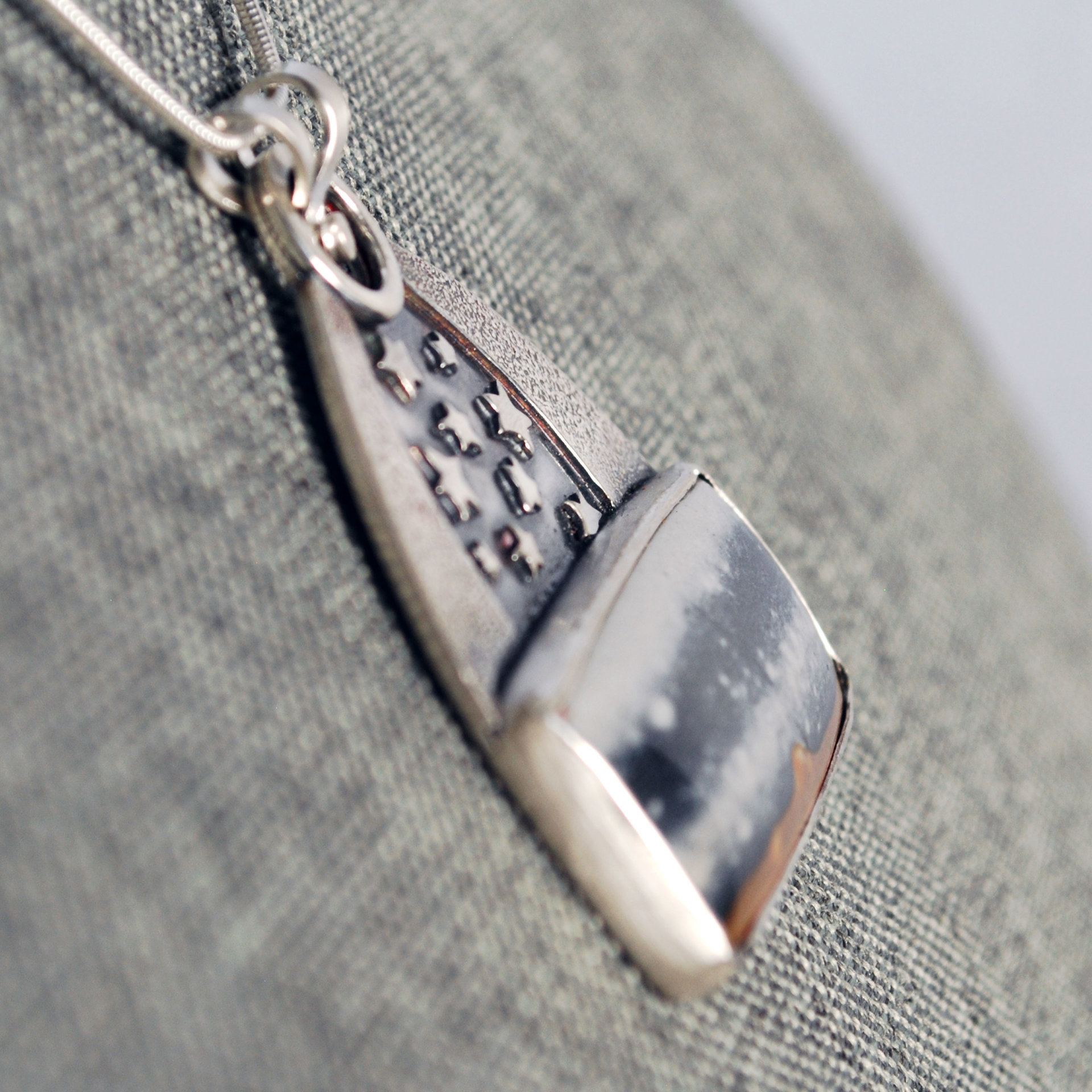 Silver Starry Night Pendant with Jasper